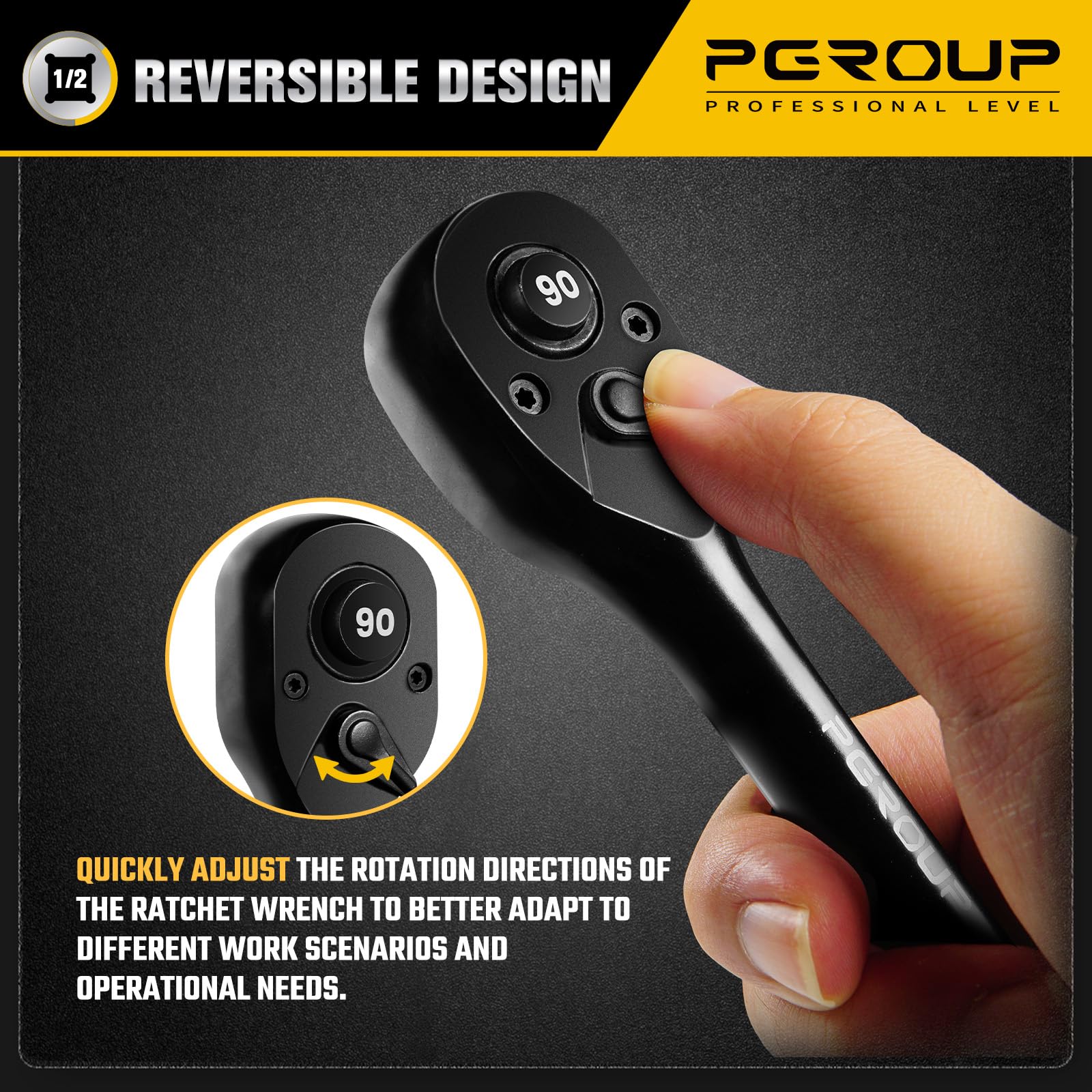 Pgroup chrome vanadium handle combines strength with ergonomic comfort.