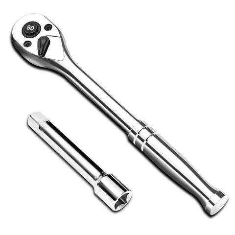 Pgroup half-inch drive ratchet wrench 90-tooth for precise tightening in tight spaces