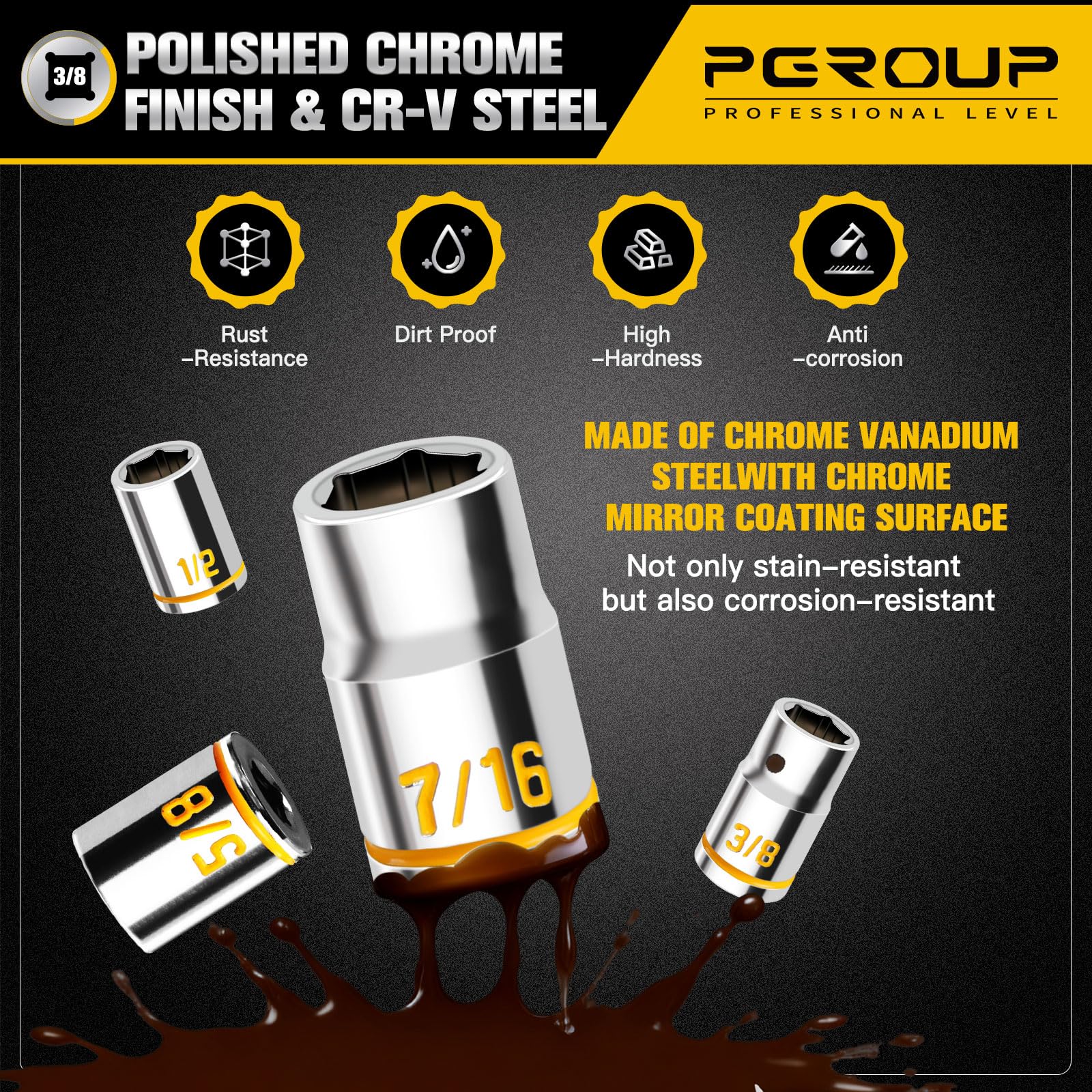 pgroup mirror chrome finish resists rust and cleans easily.