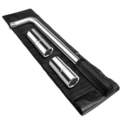 Pgroup telescoping lug wrench with extended handle for easy tire changes