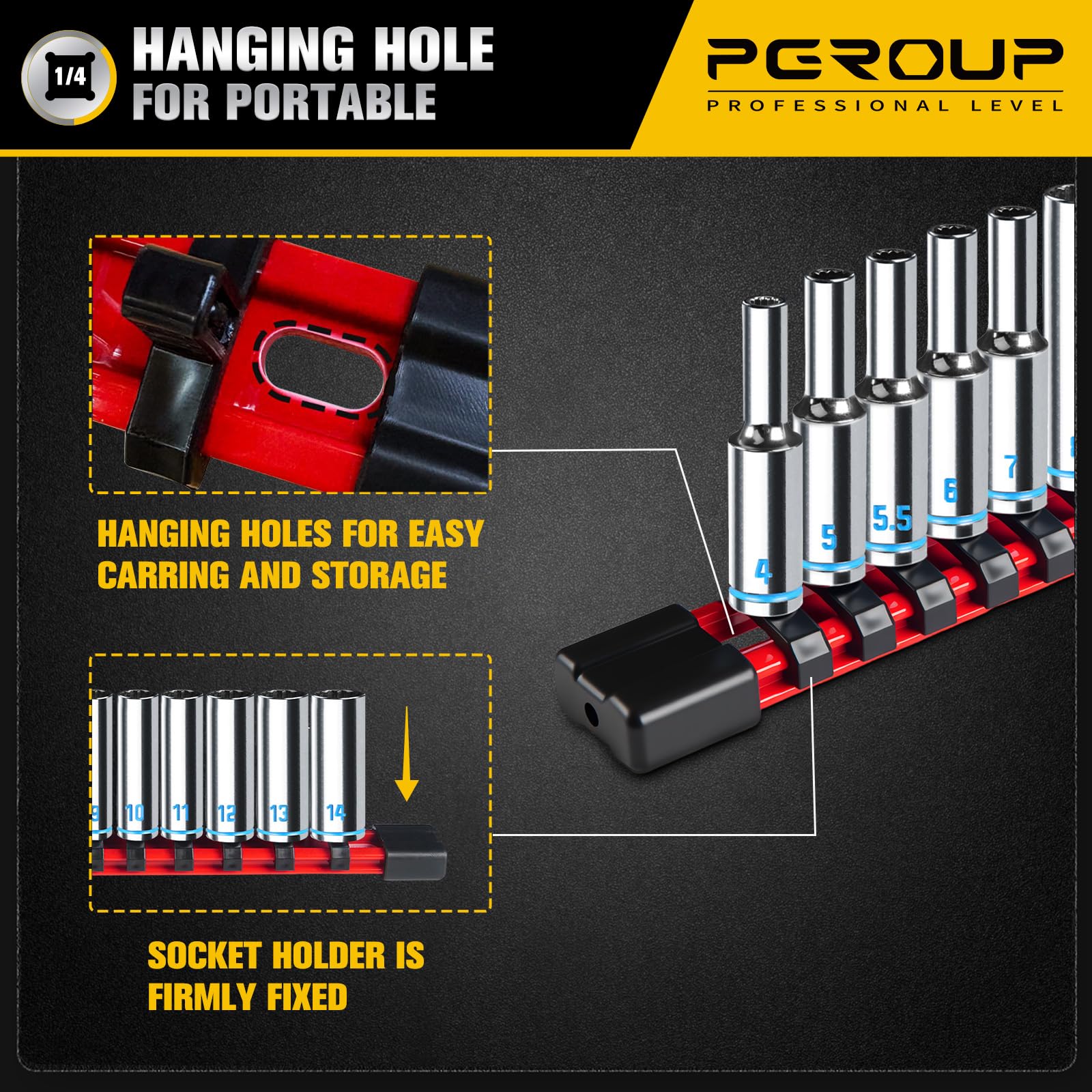 pgroup wall-hanging holes simplify workshop organization and quick access.