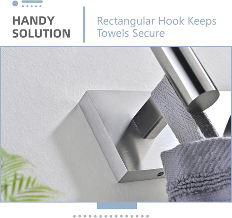 PHADSTAR silver-toned hardware blends with most bathroom decor.