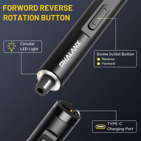 PHALANX Mini 60-bit set enabling precise fits for tiny screws