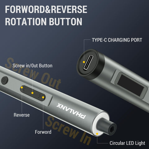 PHALANX 500mAh battery powers up to 400 screws per charge