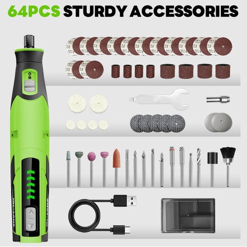 PHALANX 64-piece accessory kit expands options for carving, sanding, and polishing.
