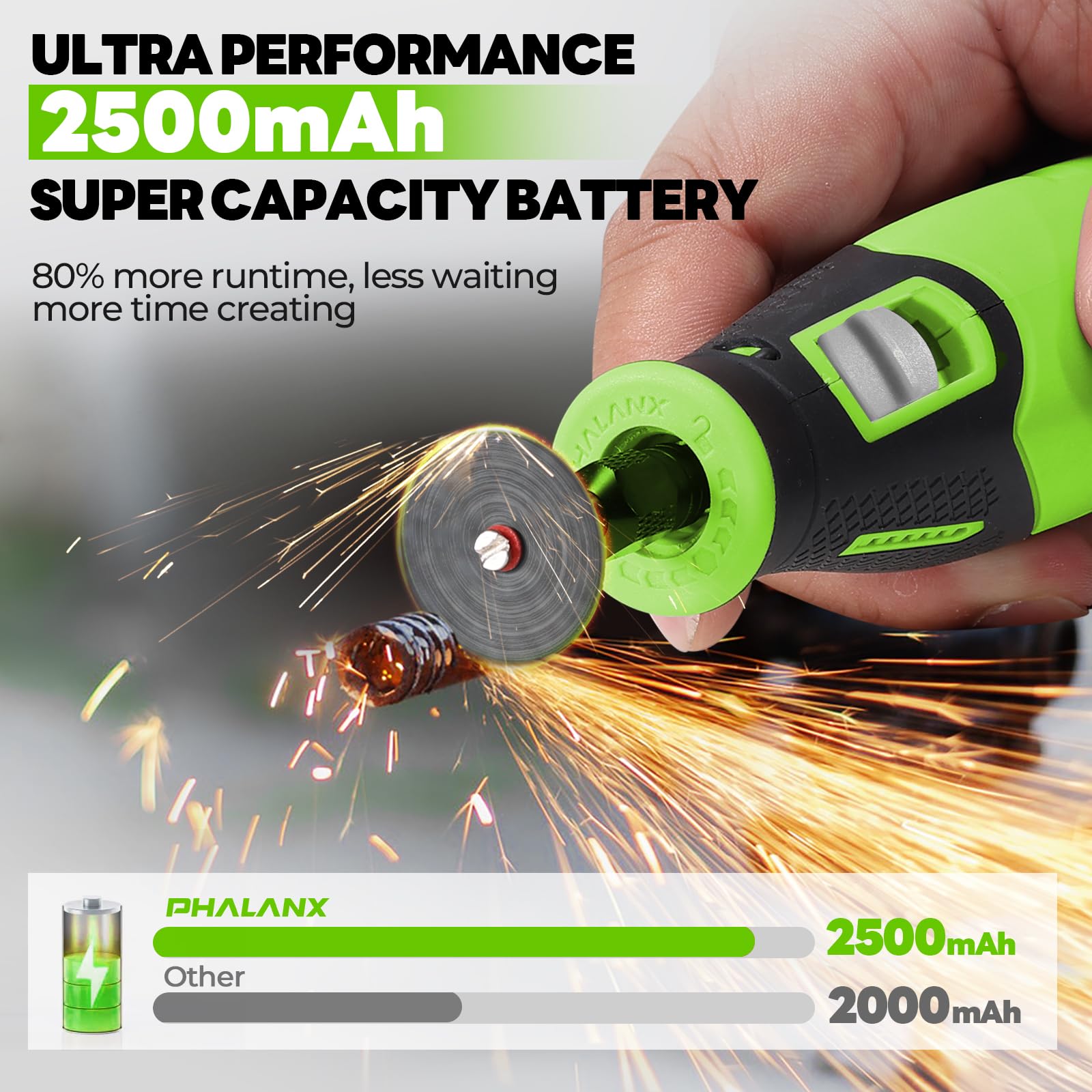 PHALANX cordless design enables work anywhere without cords.
