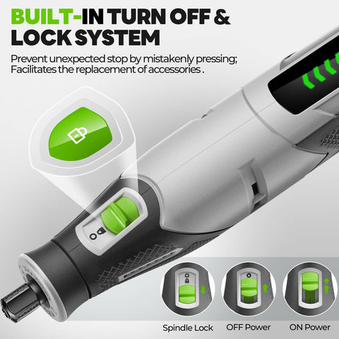 PHALANX rotary tool Type-C charging highlights quick recharging and ready power.