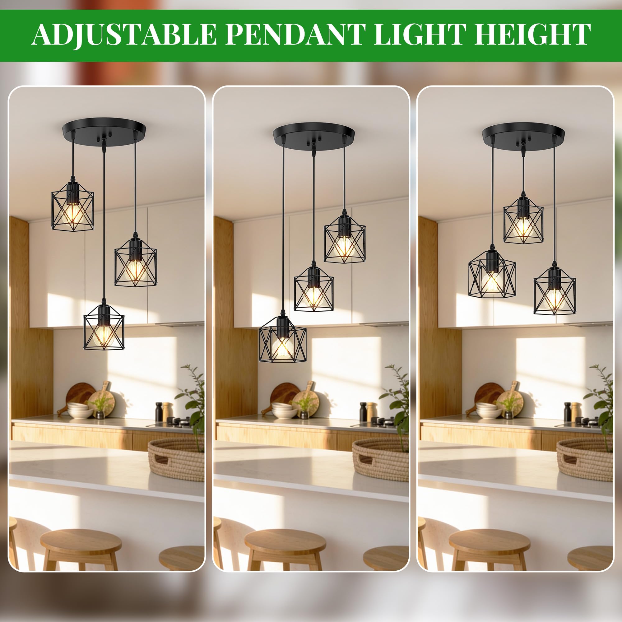 Phaosio kitchen island pendant light for flexible placement