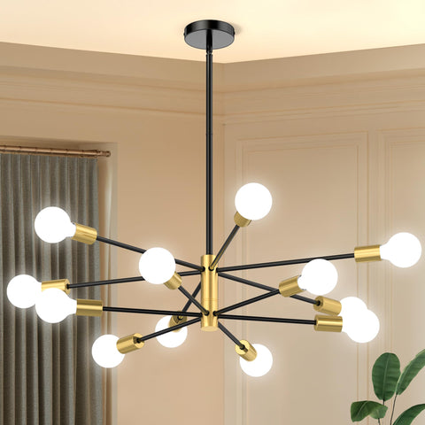 Phaosio Sputnik chandelier with height extensions for adaptable ceiling clearance.