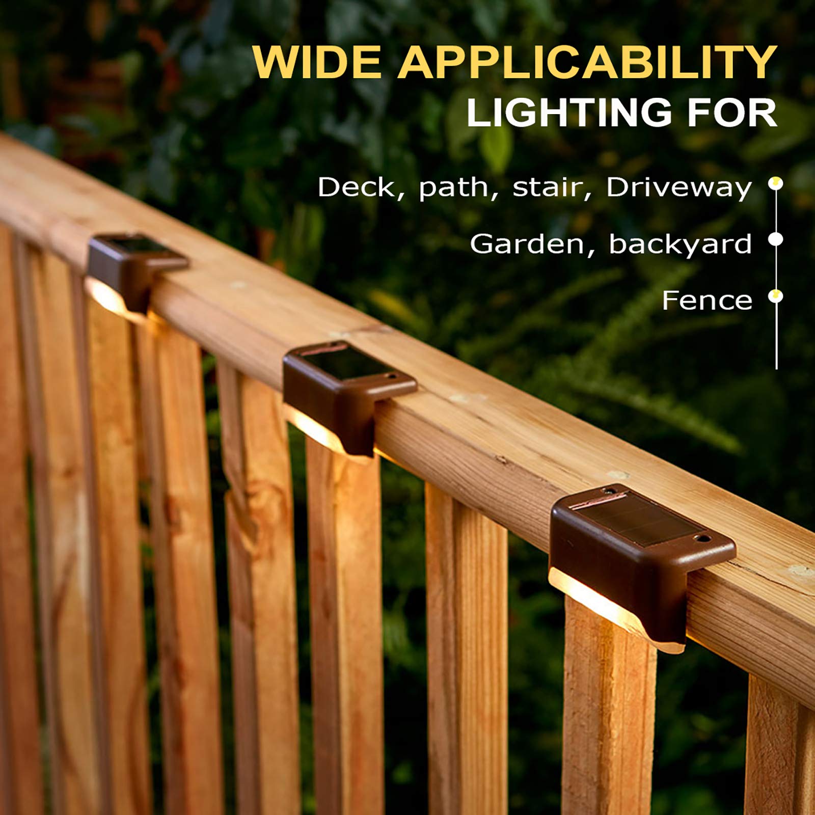 Phereu solar step light highlights each stair, guiding guests along outdoor paths