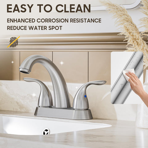 Phiestina 304 stainless steel faucet with durable brushed nickel finish