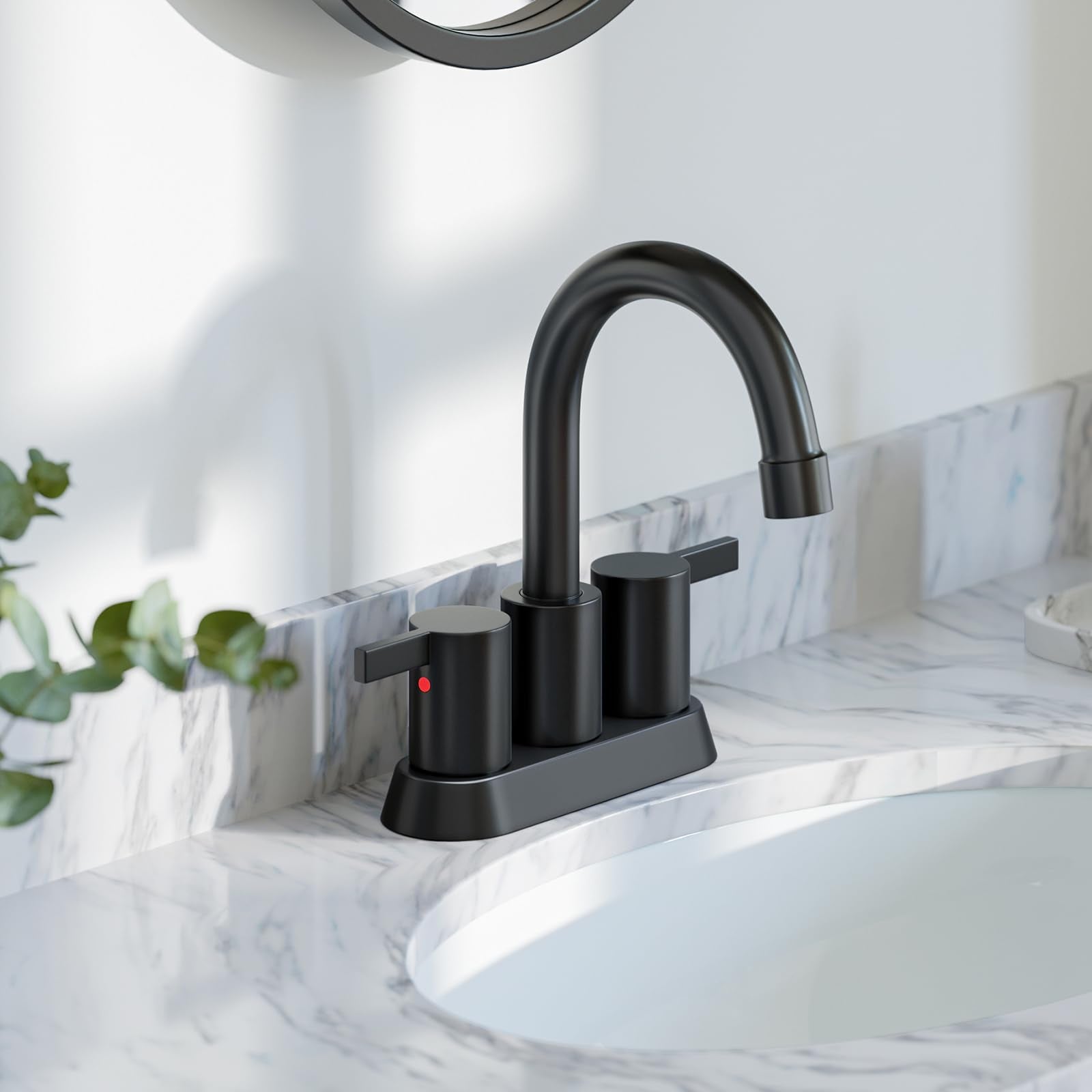 Phiestina BF015-1-MB matte black faucet spout swivel demonstrates versatile reach