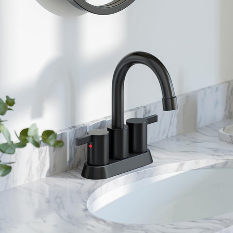 Phiestina BF015-1-MB matte black faucet spout swivel demonstrates versatile reach