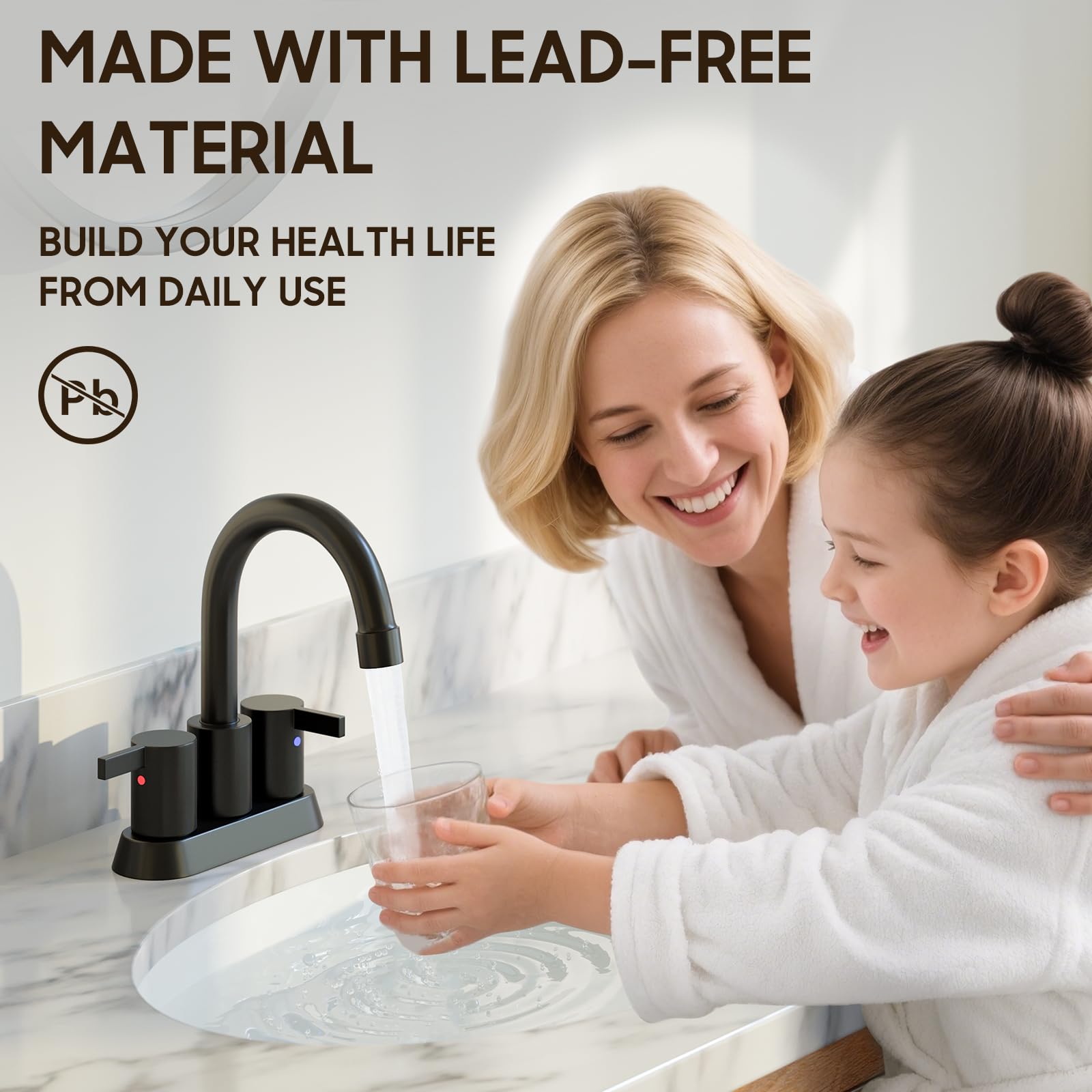 Phiestina BF015-1-MB two-handle setup enables precise water control