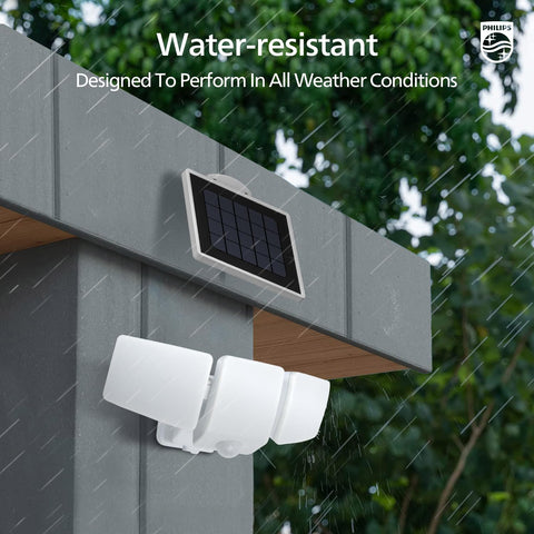 Philips 3600lm solar security light bright mode reaches 3600 lumens.
