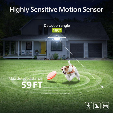 Philips 3600lm solar security light PIR sensor detects motion up to 59 feet.