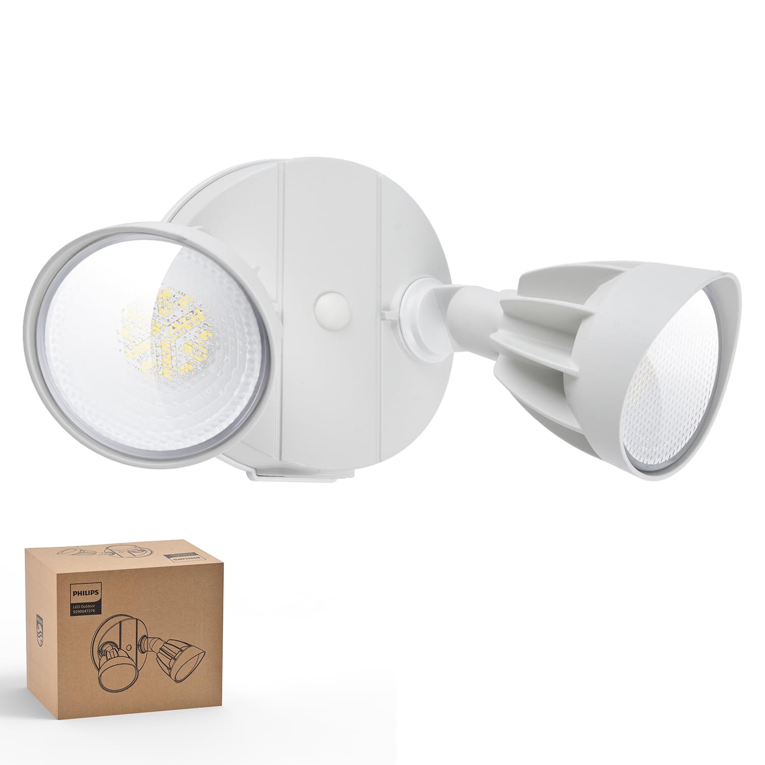 Philips 44W LED flood light with two adjustable heads for wide outdoor coverage.