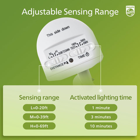 Philips dusk-to-dawn mode powers on automatically at dusk for hands-off lighting.