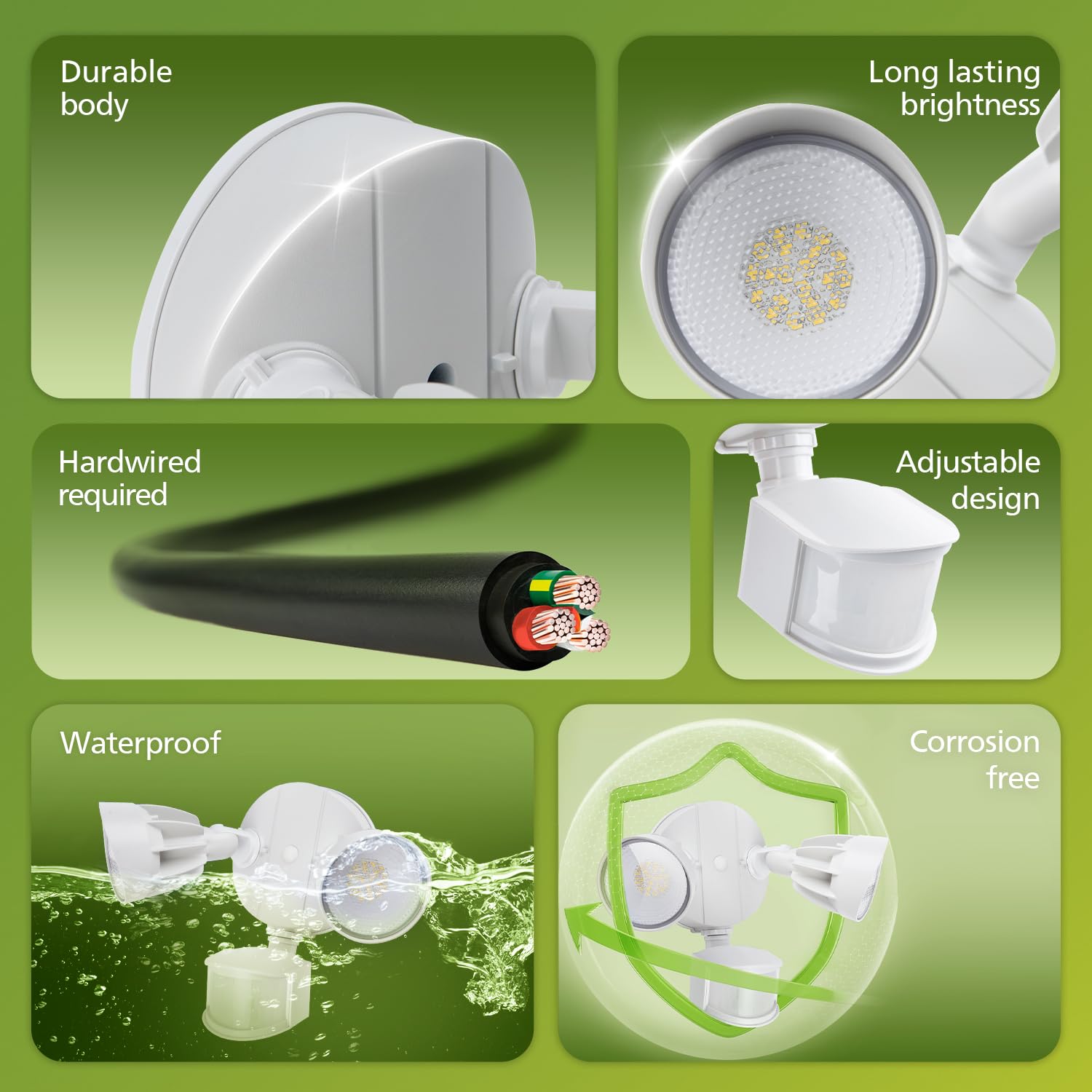 Philips 44W security light with PIR motion sensor detects movement up to 69 ft.