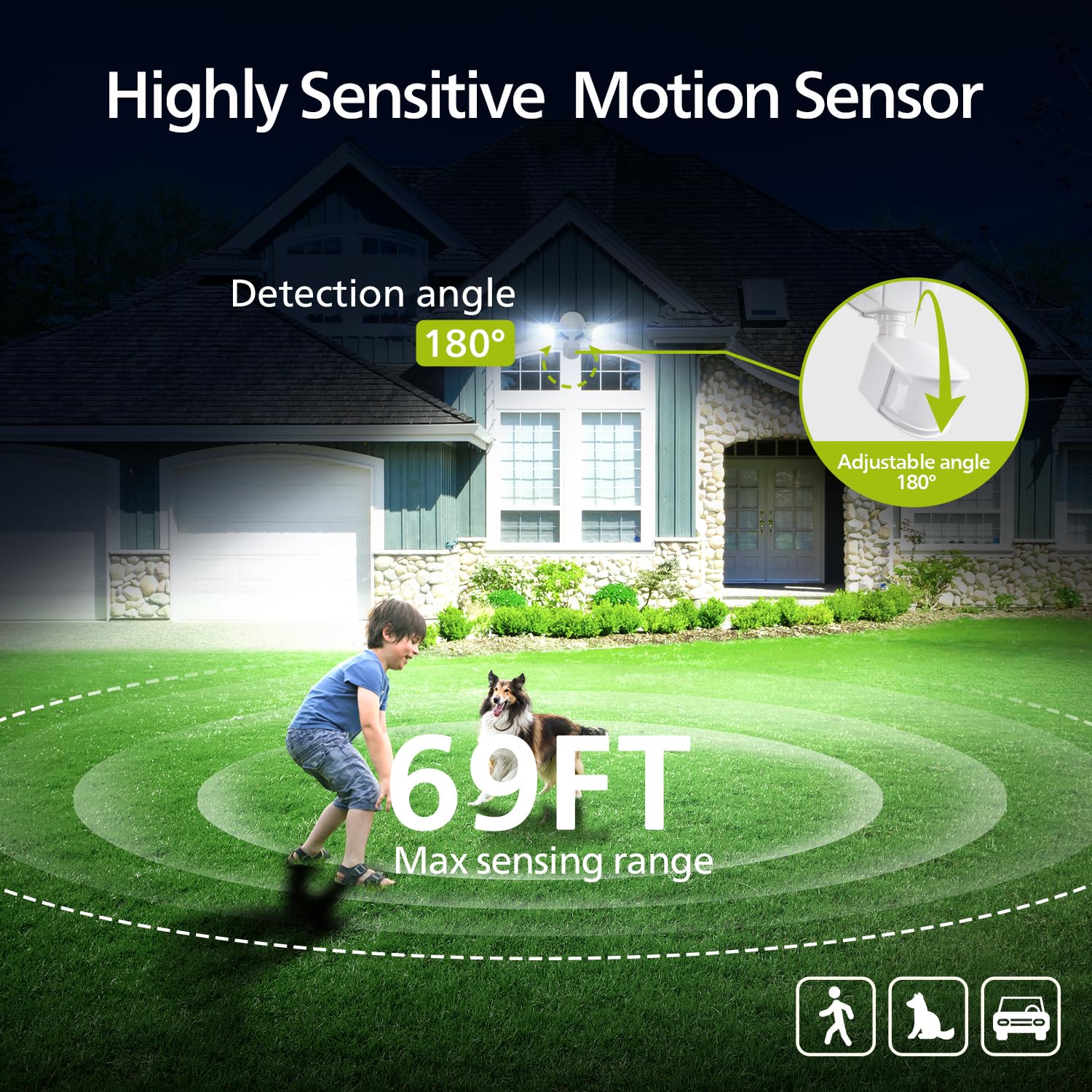 Philips outdoor light is IP65 weatherproof against rain and dust.