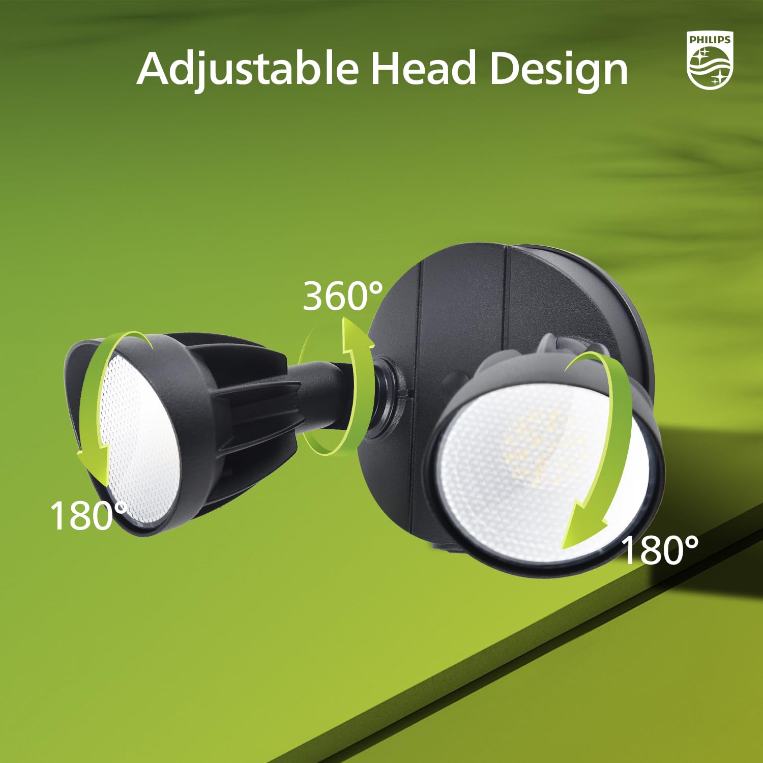 Philips 5000K daylight flood beam for clear nighttime visibility.