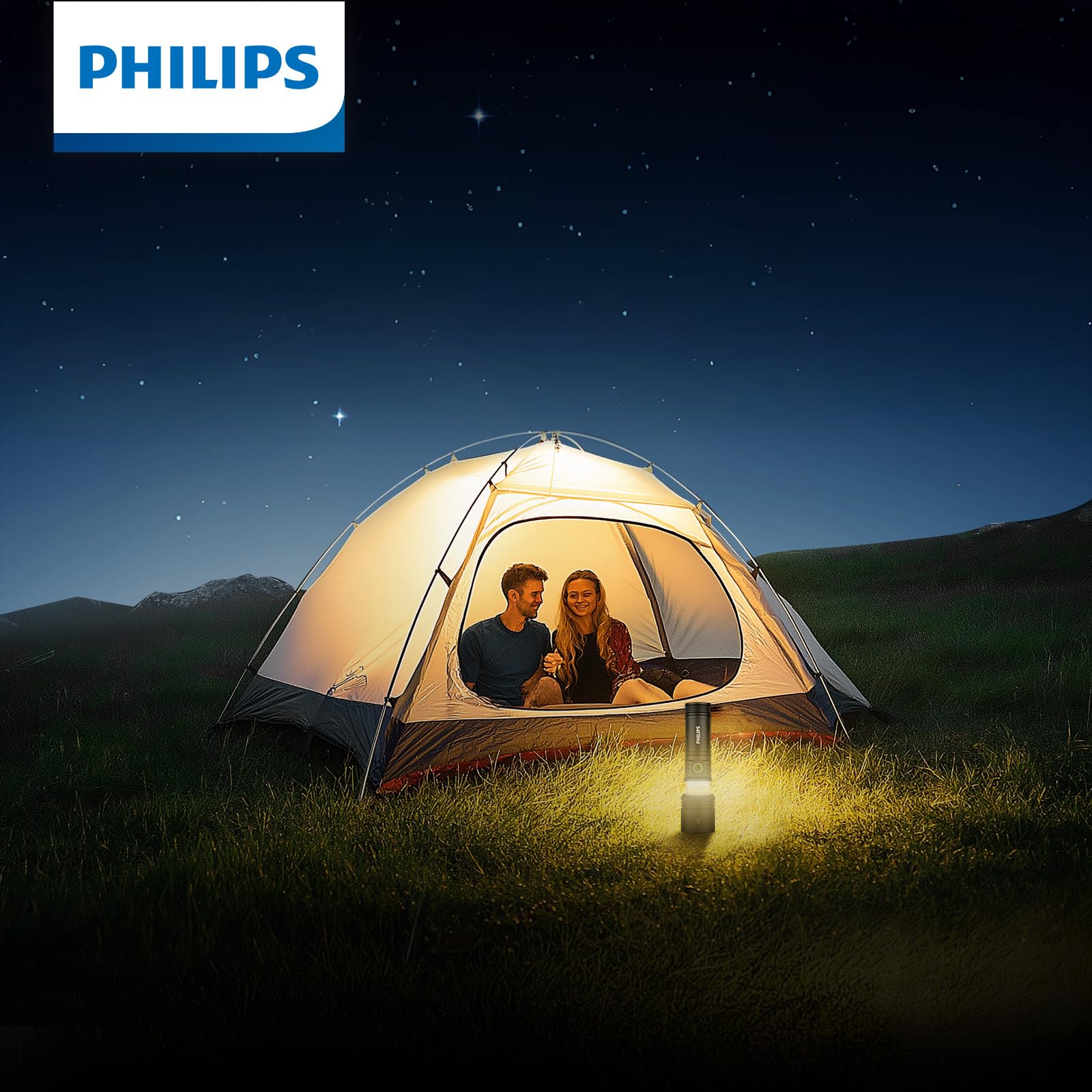 Philips 5000mAh battery level indicator on the flashlight