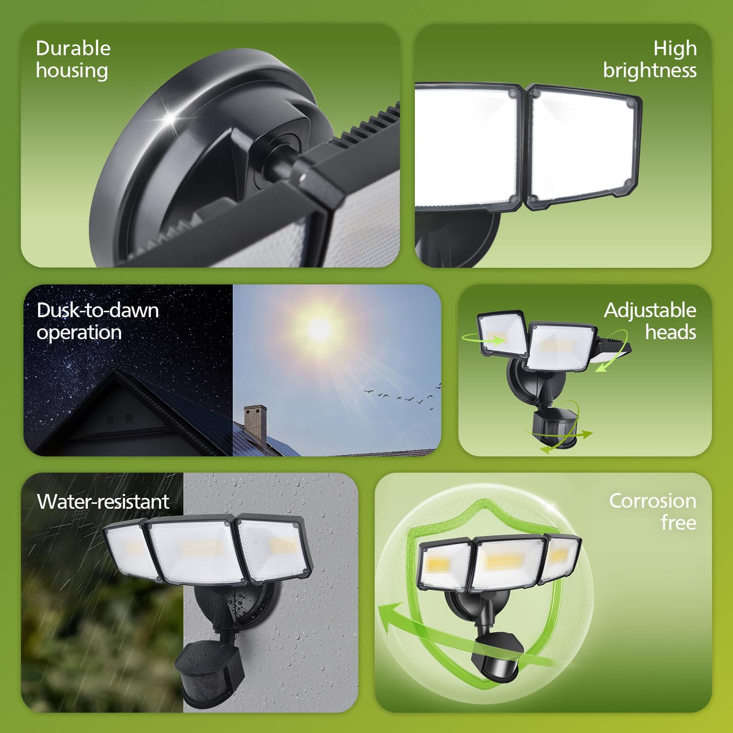 Philips security light with PIR sensor detects movement over wide areas.