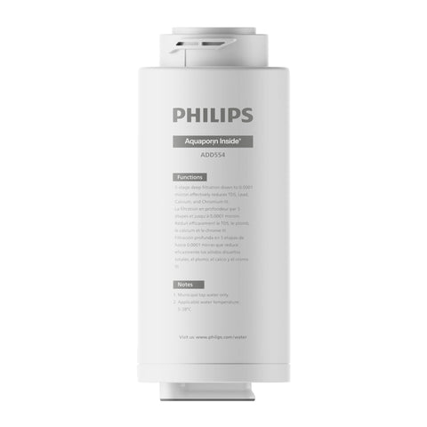 Philips ADD554 Aquaporin Inside filter mounted beside the countertop dispenser for clean-tasting water.