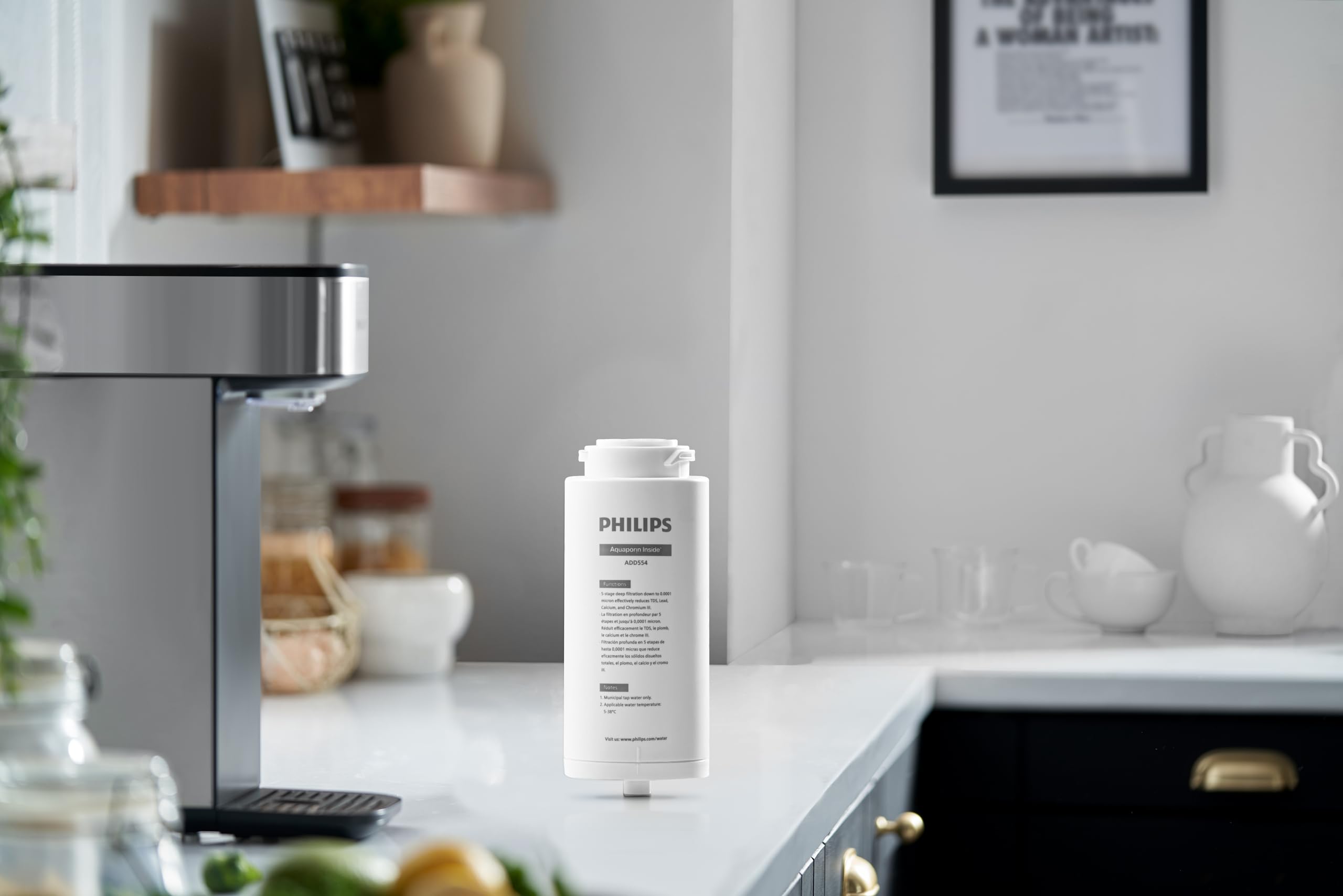 Philips ADD554 installed on a Philips ADD5930BK/37 countertop dispenser for seamless compatibility.