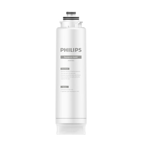 Philips ADD583 6-in-1 RO filter on a compact countertop for pure water.