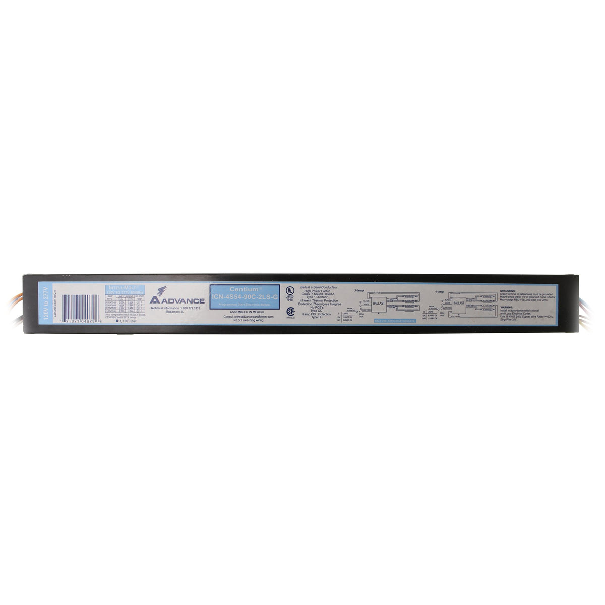 Philips Advance ICN4S5490C2LSG 4-lamp ballast for T5/HO enables efficient, reliable lighting in commercial spaces.
