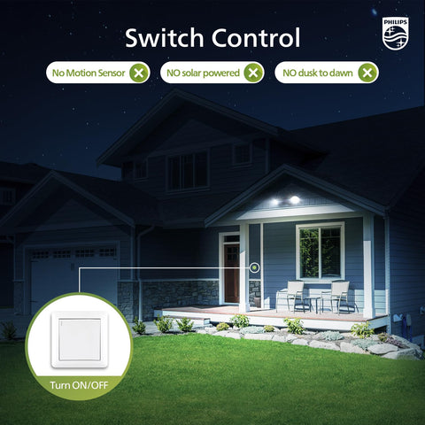 Philips aluminum outdoor light with weatherproof housing for durable exterior lighting.