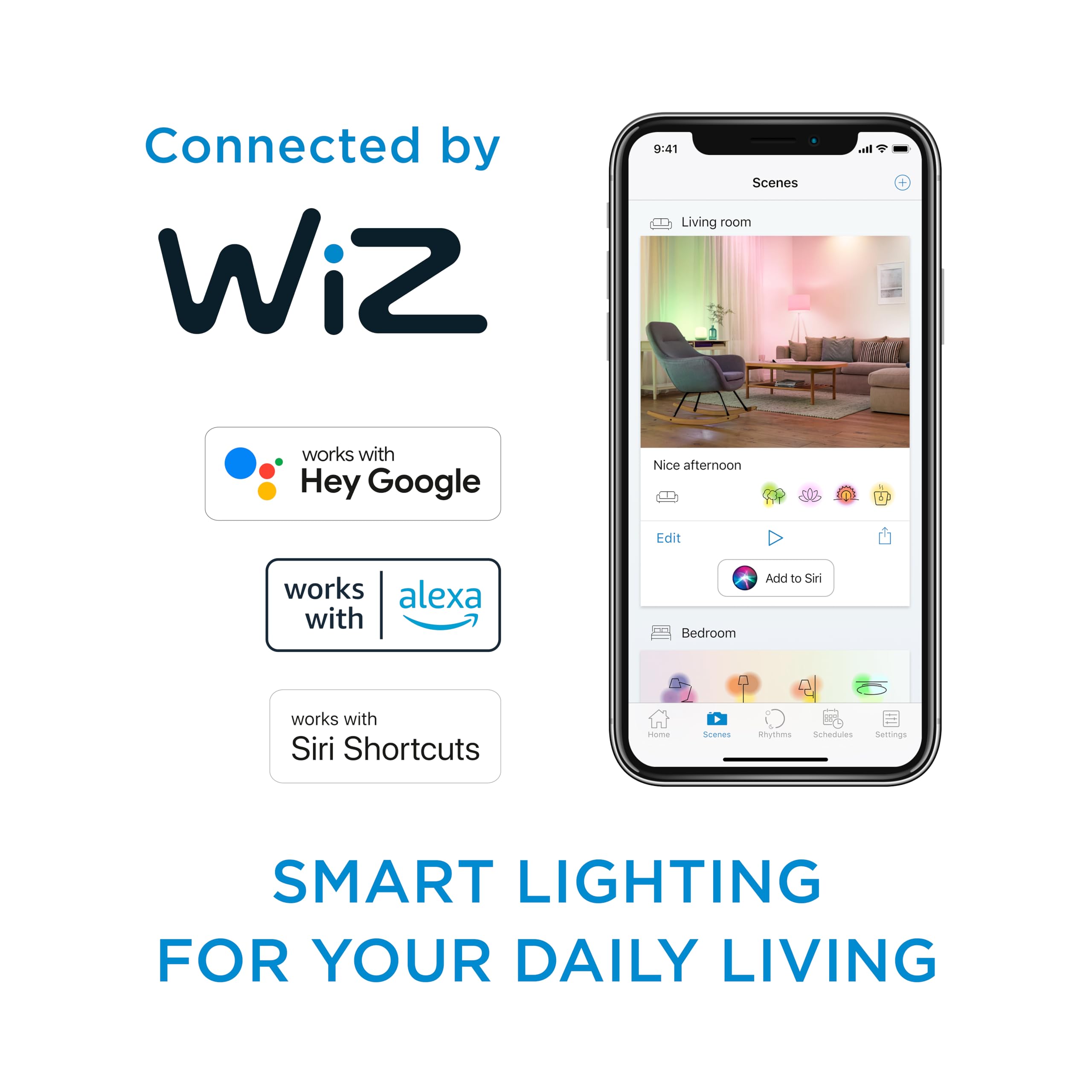 Philips smart lighting automates scenes and schedules for daily routines.