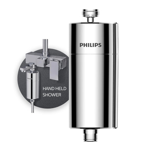 Close-up of the double mesh and KDF media inside Philips filter.