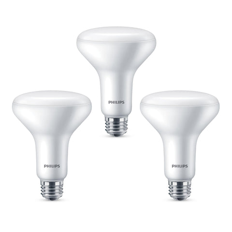 Philips BR30 warm-glow LED bulb pack 3 delivers cozy dimming and EyeComfort indoors.