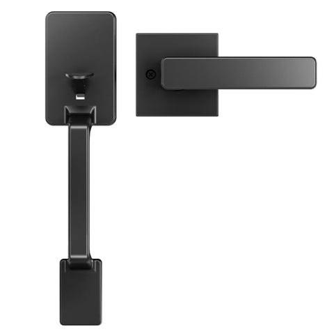 Philips front door handle exterior matte black, durable for daily use.