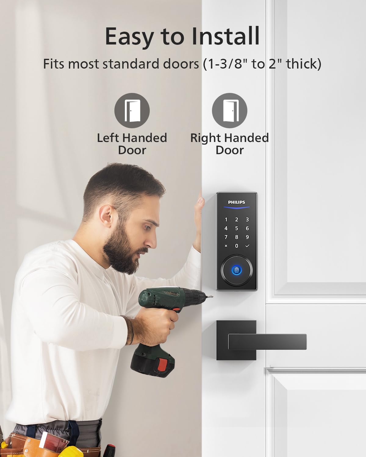 Alarms on Philips lock alert for wrong entry and low battery