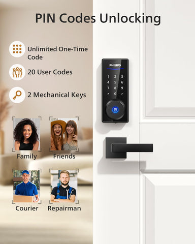 Auto-lock feature on Philips lock for enhanced security