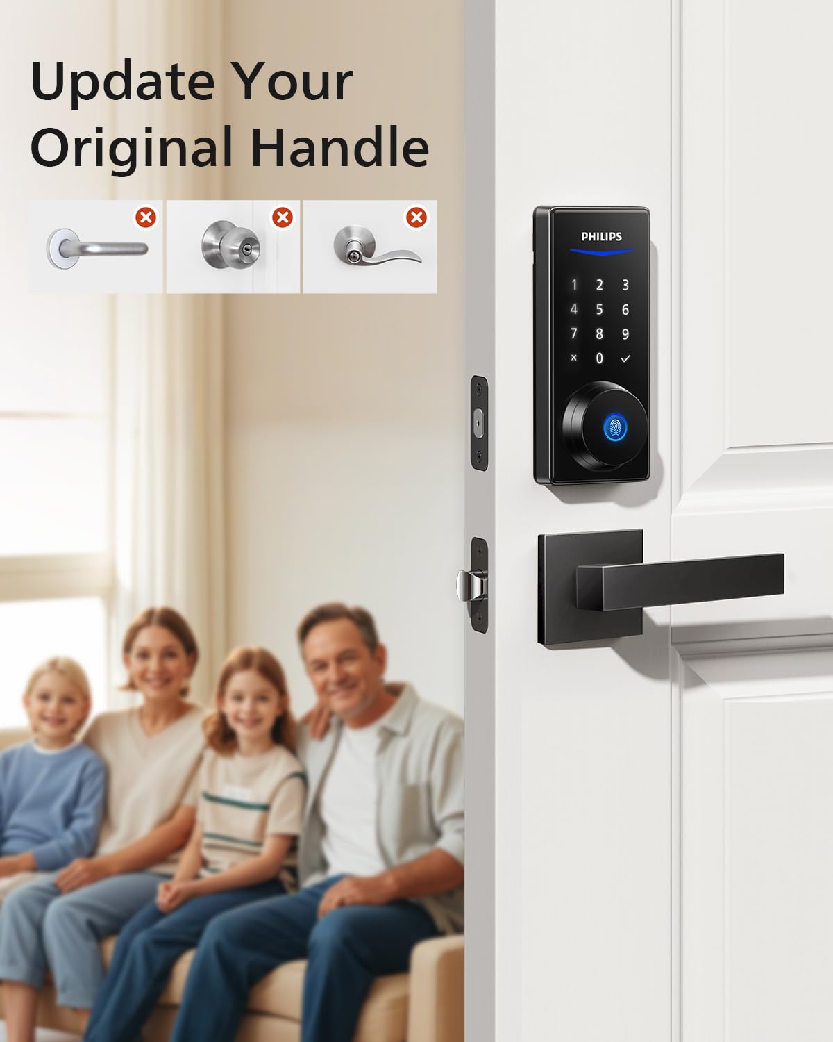 Door compatibility chart for Philips lock on standard doors