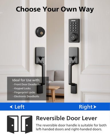 Philips exterior handle zinc alloy resists corrosion and wear.