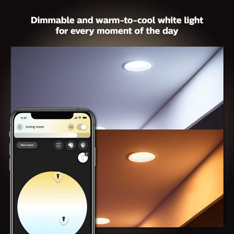 Philips Hue app control downlight with intuitive interface for quick lighting changes.