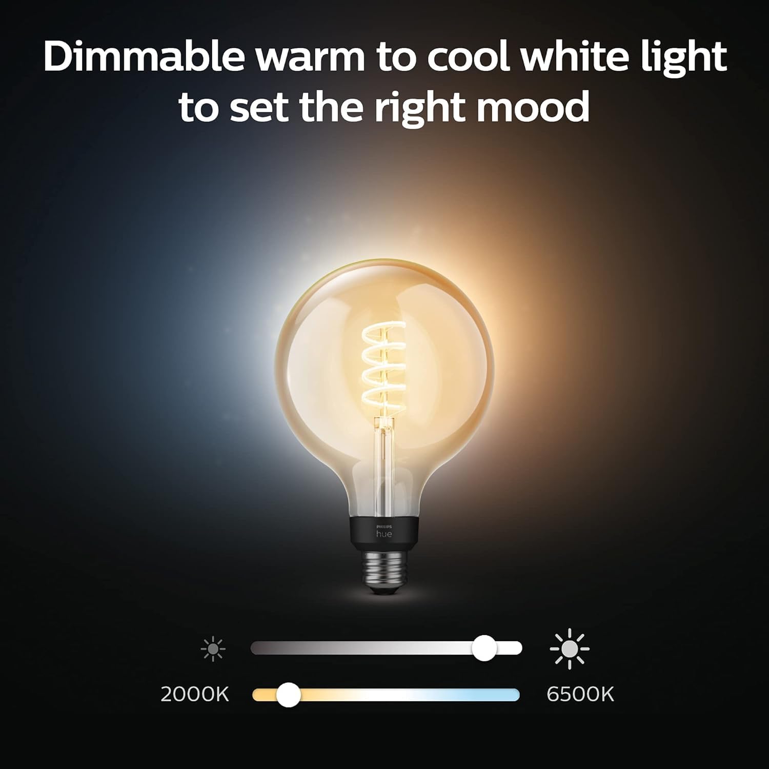 Phone screen showing Hue app control for quick lighting scenes