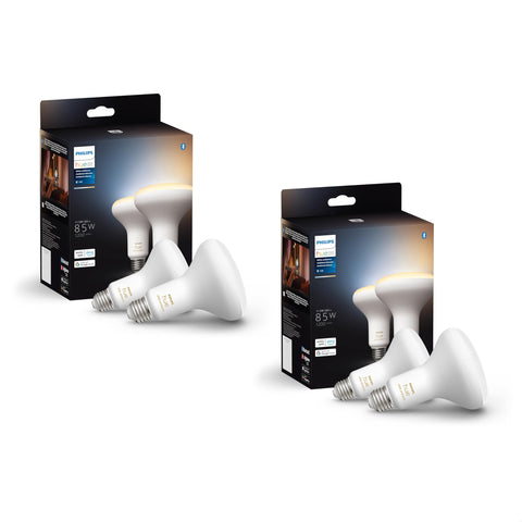 Philips Hue BR30 White Ambiance four pack bulbs ready to illuminate any room