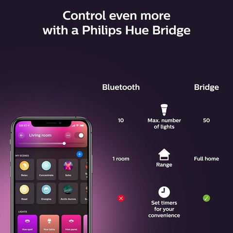 Philips Hue BR30 app-ready lighting for easy control.