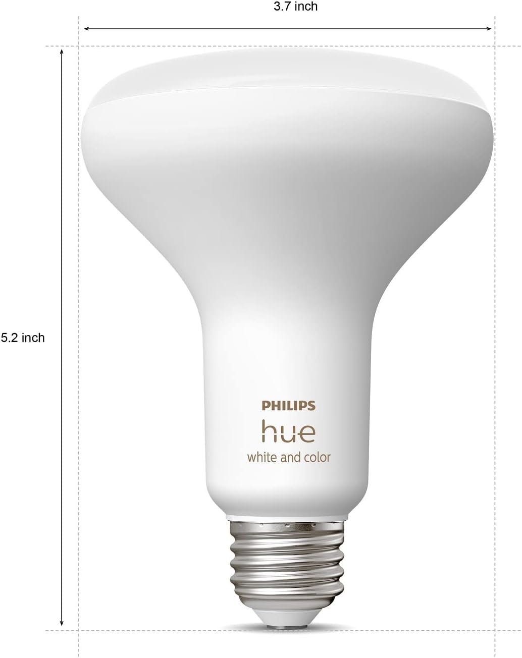 Philips Hue BR30 dimmable color ambiance for customization.