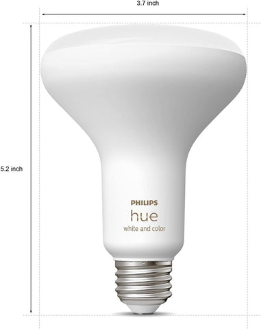 Philips Hue BR30 dimmable color ambiance for customization.