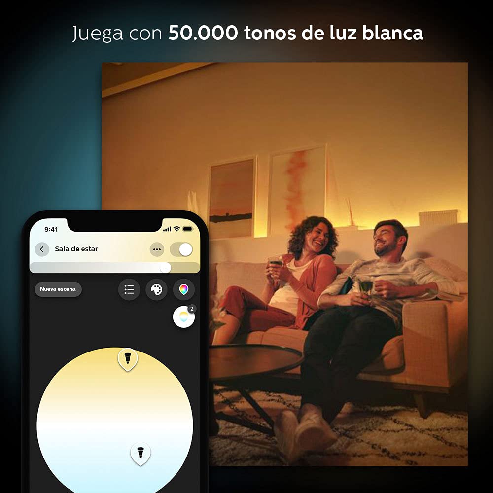 Philips Hue BR30 dimmable smart flood light close-up showing brightness detail
