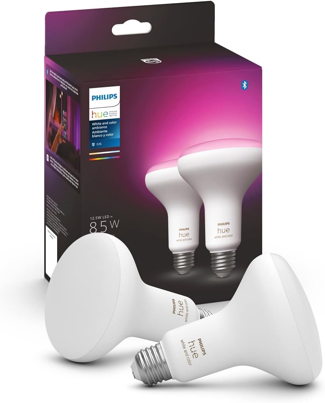 Philips Hue BR30 in-box bulbs ready for quick setup and installation.