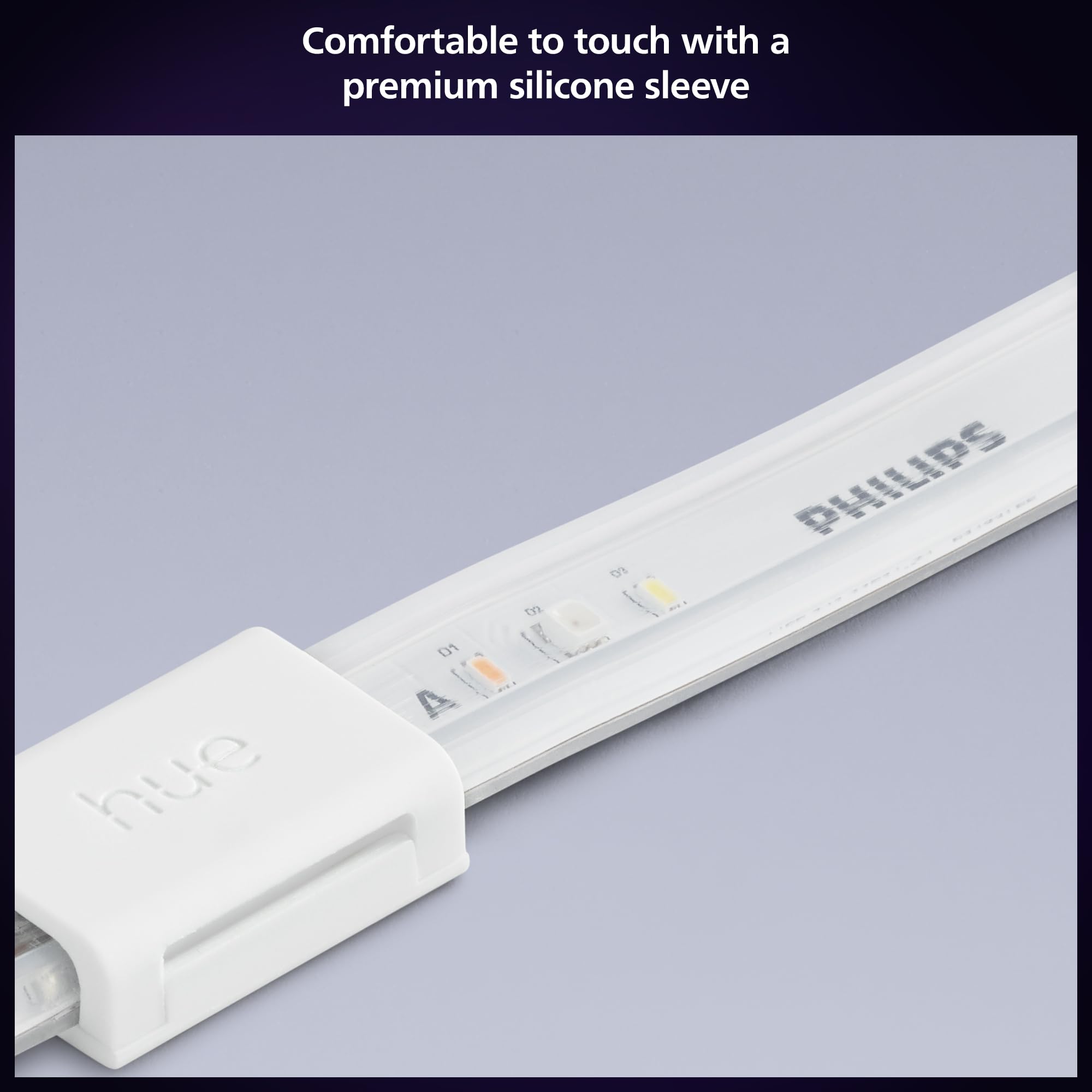 PHILIPS Hue Bridge integration enables automations and remote control.