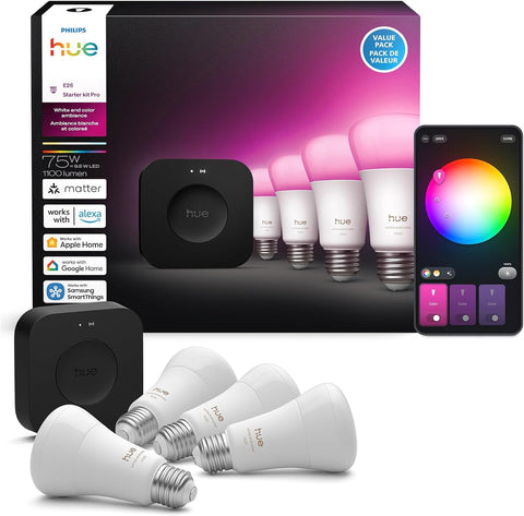 Philips Hue Bridge Pro on desk enables wireless setup and quick control